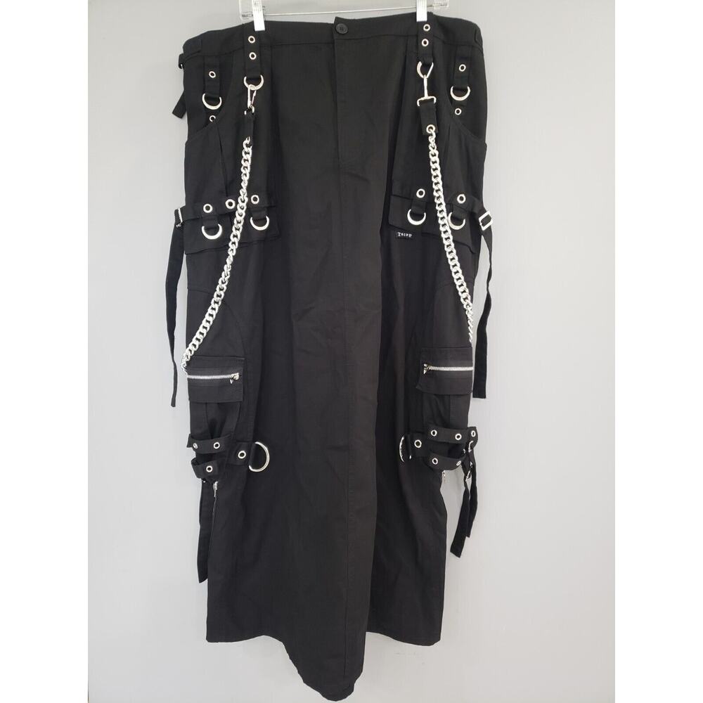 Vtg 90s Tripp NYC SKIRT Skull Goth Emo Bondage Baggy Rave Grunge Punk Y2K Jnco